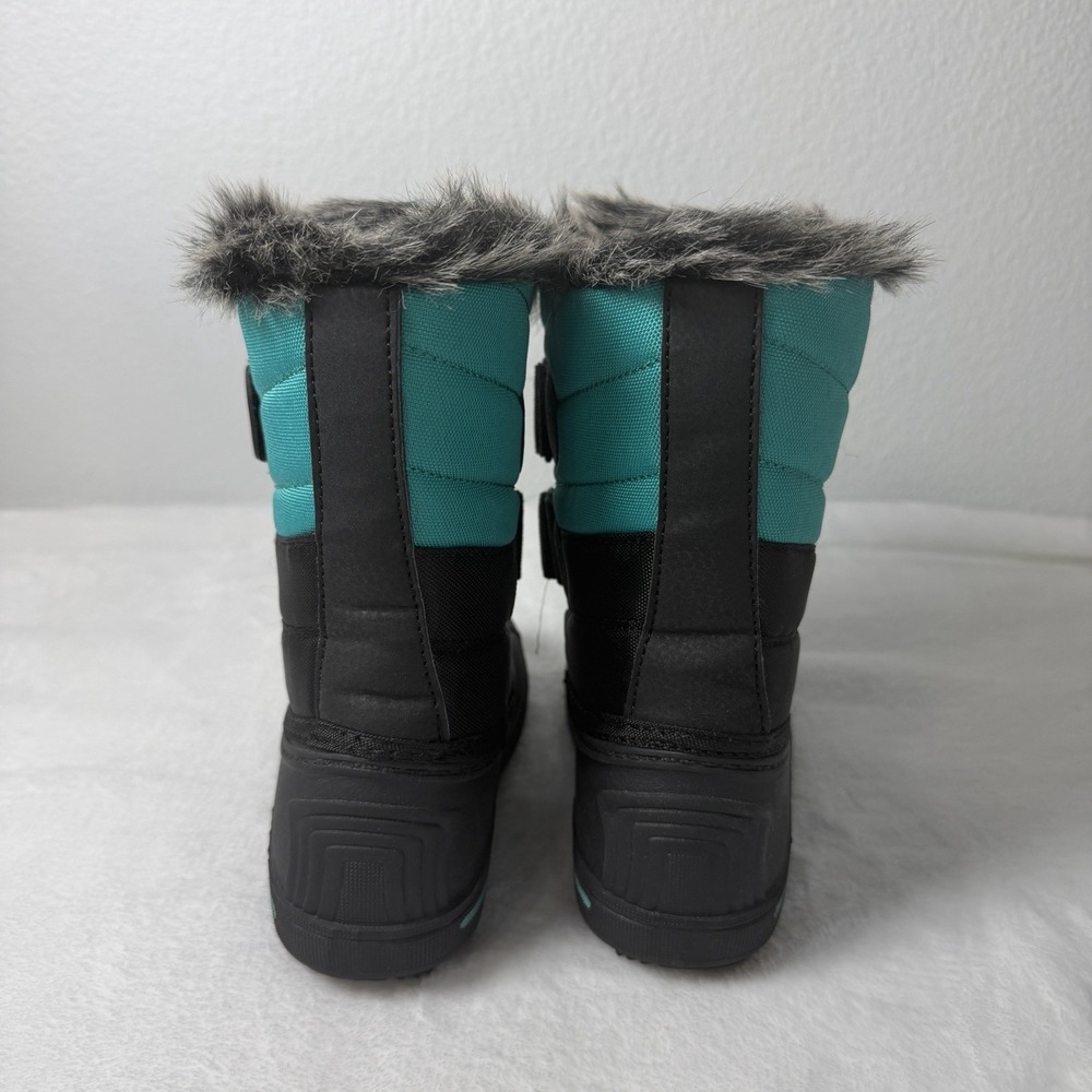 Quechua Little Kids Snow Boots Size 10 Black And Teal Faux Fur Lining Activewear - Picture 4 of 8